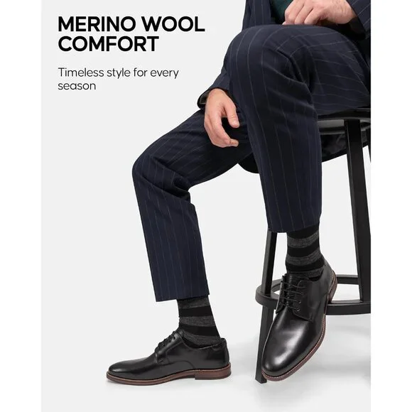 Merino Wool Socks for Men and Women, Dress Socks, Thermal, Casual & Warm, 3 or 5